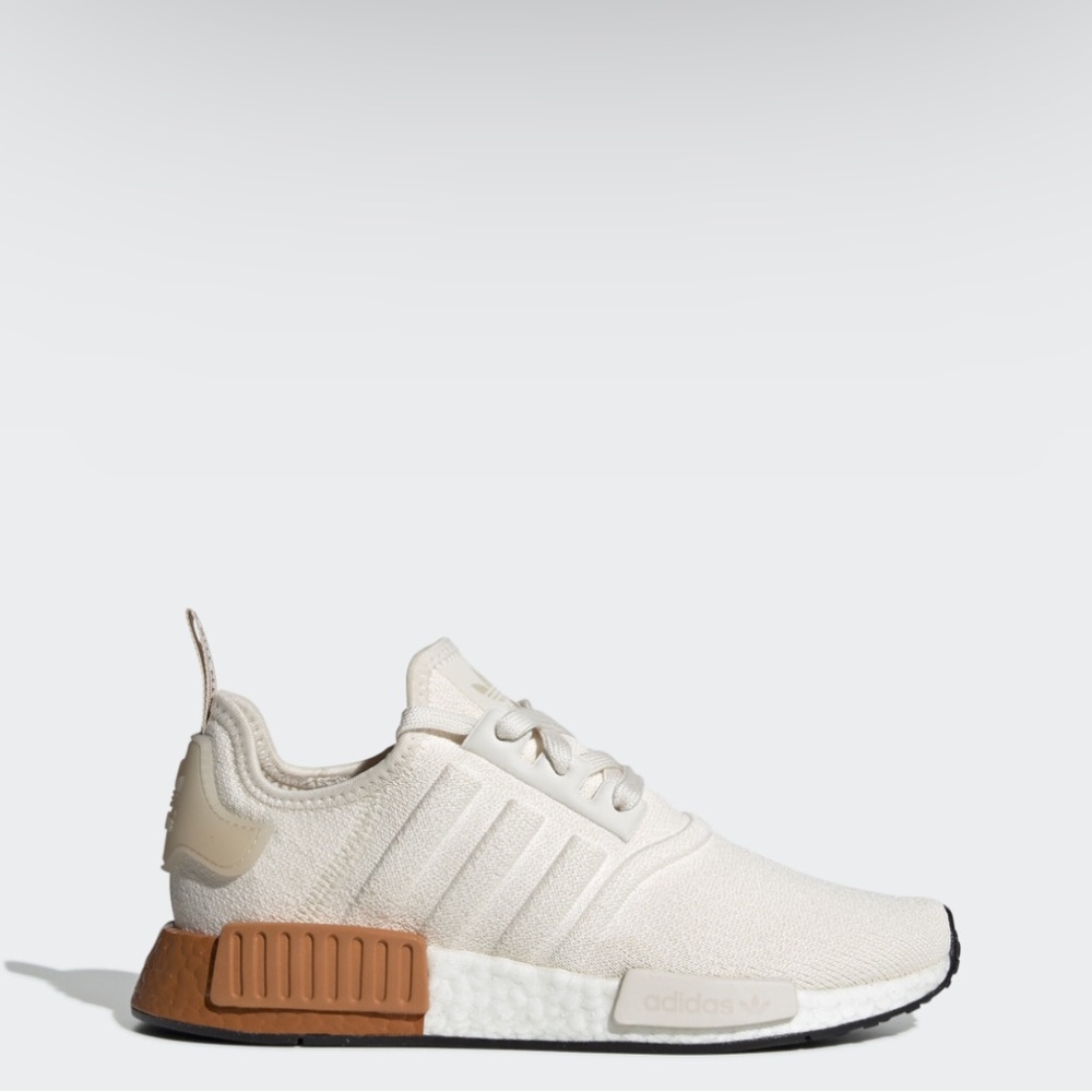 ADIDAS NMD_R1 SHOES WHITE, CREAM, ORANGE WOMENS ATHLETIC CASUAL